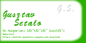gusztav setalo business card